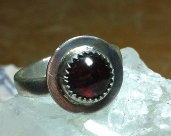 Little girls red ring, Garnet ring, Size 5 1/2, January Birthstone ring, Silver Garnet ring, Garnet Jewelry