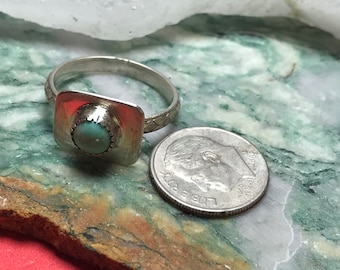 Turquoise lover of soft blue American mined Turquoise ring, Size 7 , Artisan ring,  Handmade Turquoise ring