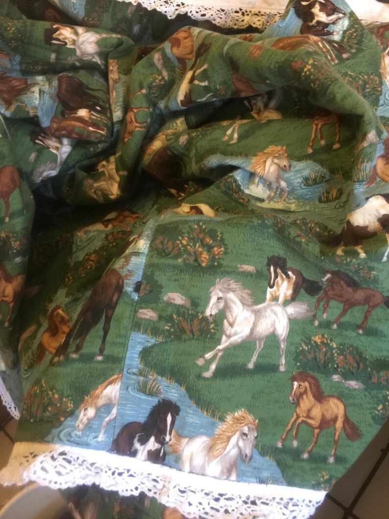 2 sham unbranded Vintage western Style wild Horses Stamped Comforter Set 3 Pcs Comforter