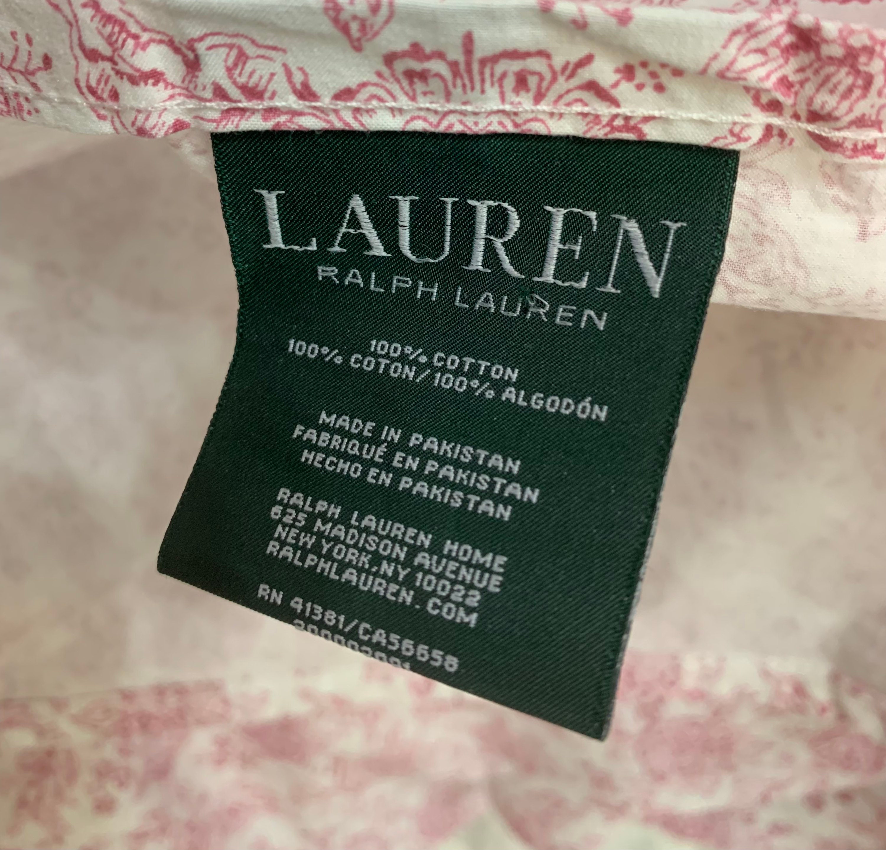 Vintage Queen Flat Sheet by Lauren Ralph Lauren Pink Jacobean - Etsy