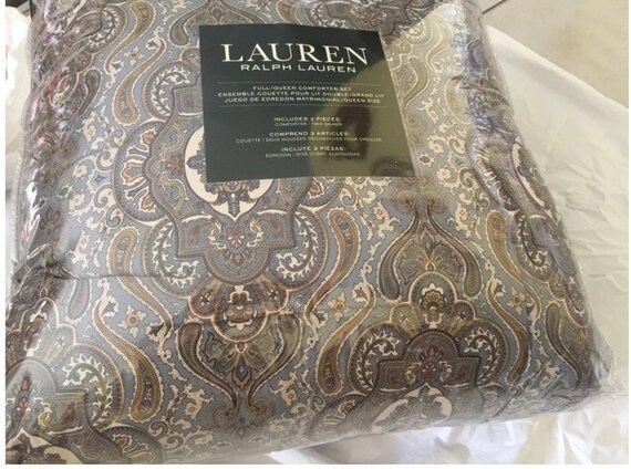 Discontinued By Ralph Lauren Colchester Mist Paisley 3 Pieces Etsy