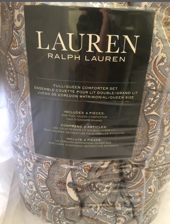 Discontinued By Ralph Lauren Colchester Mist Paisley 3 Pieces Etsy