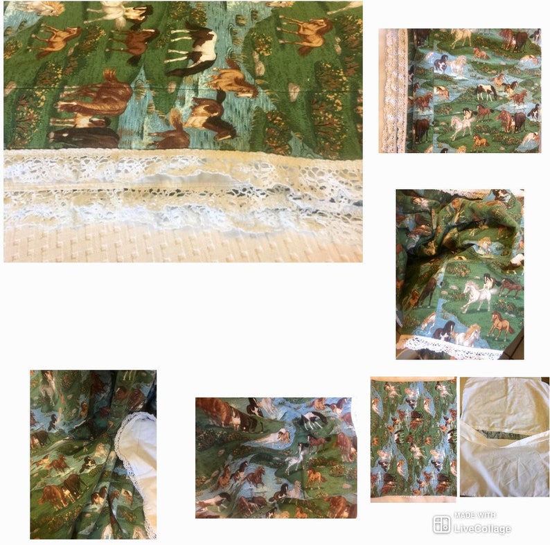 2 sham unbranded Vintage western Style wild Horses Stamped Comforter Set 3 Pcs Comforter