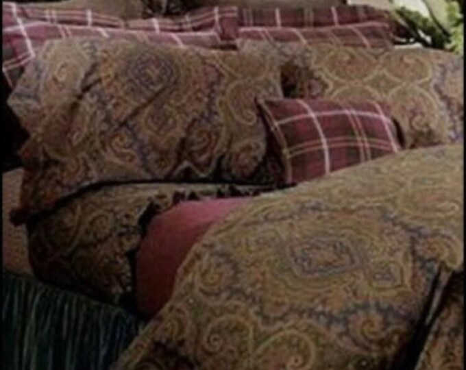 Pair Vintage Ralph Lauren Brianna Paisley King Ruffles Pillowsham