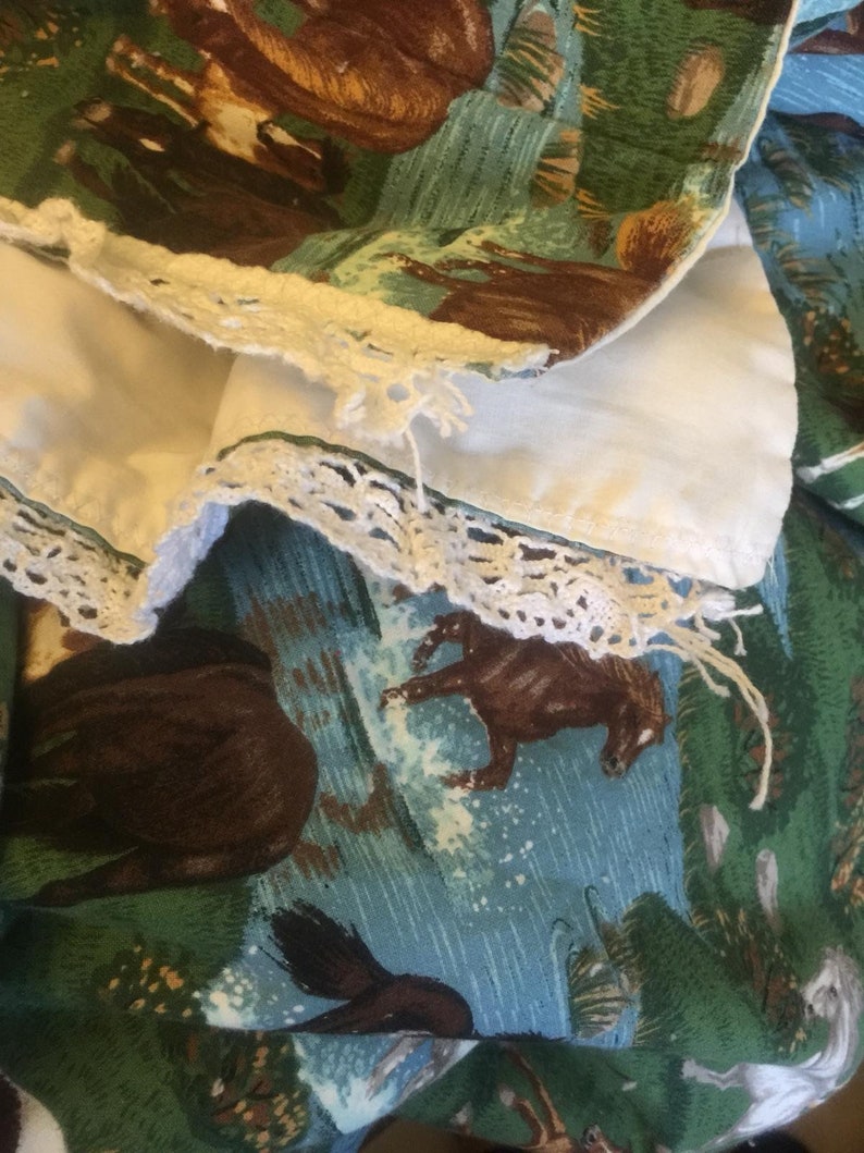 2 sham unbranded Vintage western Style wild Horses Stamped Comforter Set 3 Pcs Comforter