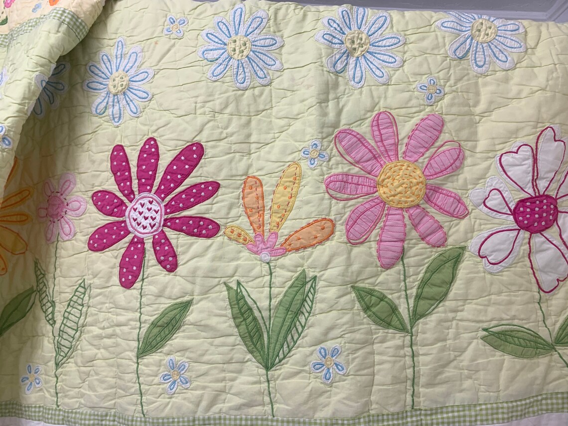 Discontinued Pottery barn kids daisy garden quilted patchwork Etsy