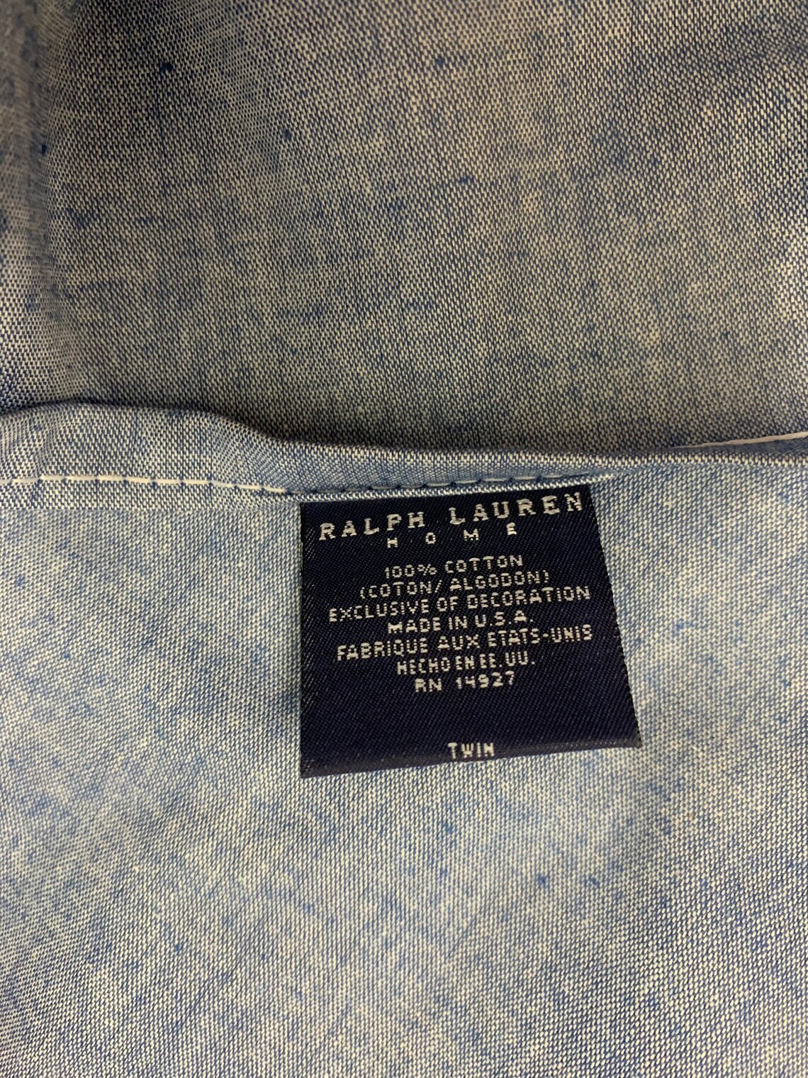 Vintage Ralph Lauren Lake Chambray Blue Denim Twin Flat Sheet - Etsy