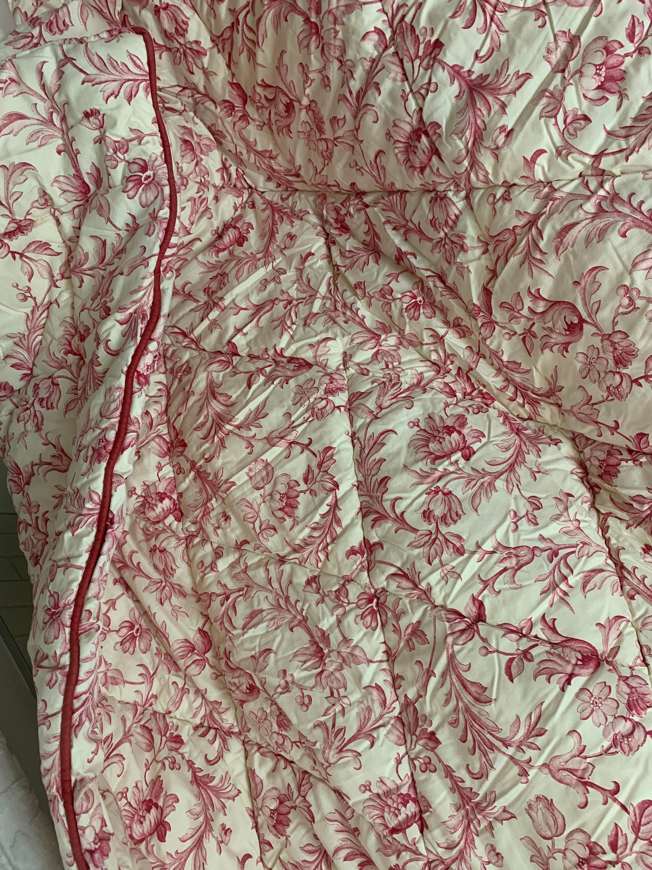 Vintage 1980s Laura Ashley Ironwork Scroll Cranberry Twin Etsy