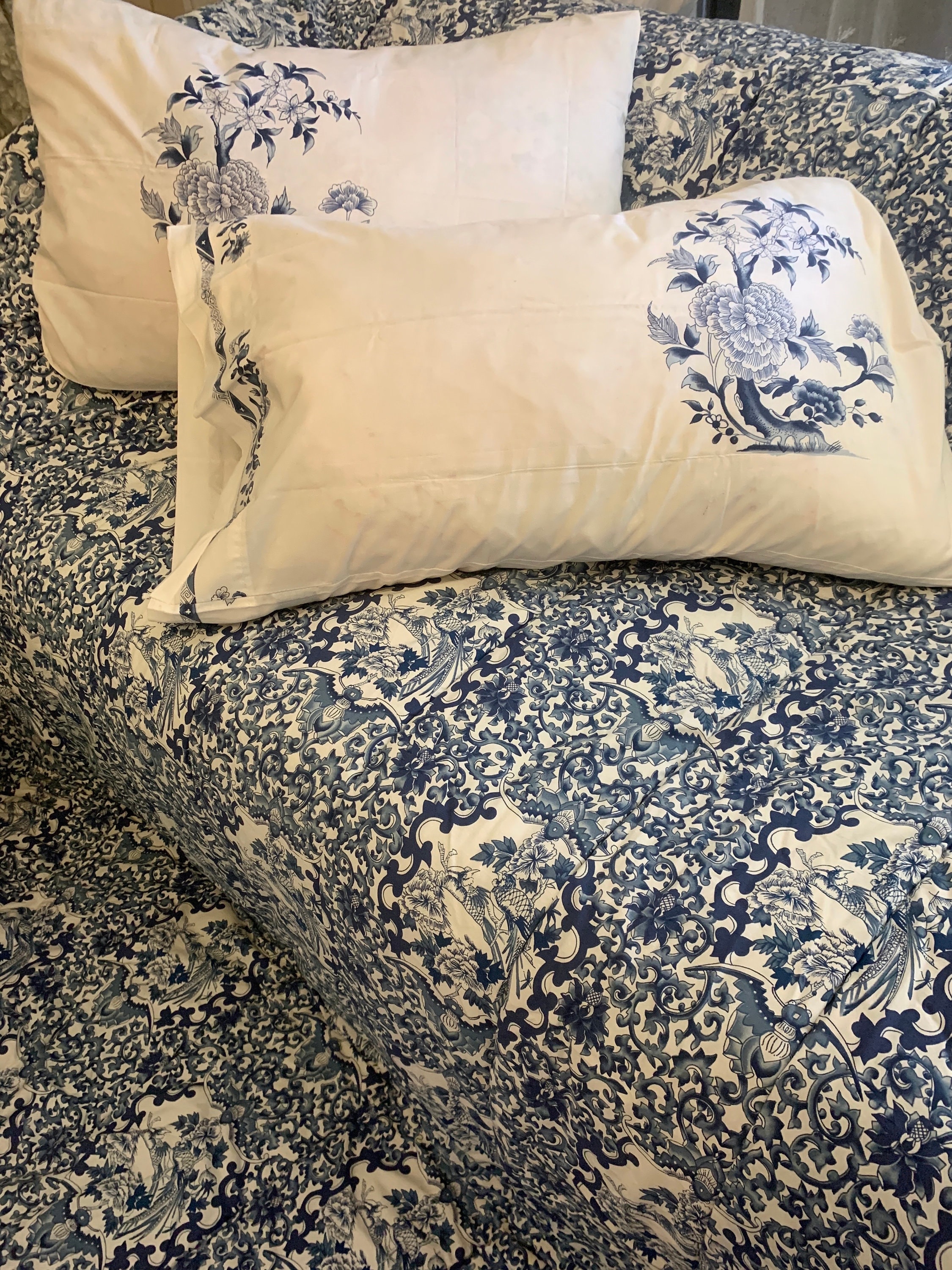Ralph Lauren 花柄ベッドパッド Ralph Lauren Navy Floral Cotton Bedding Set