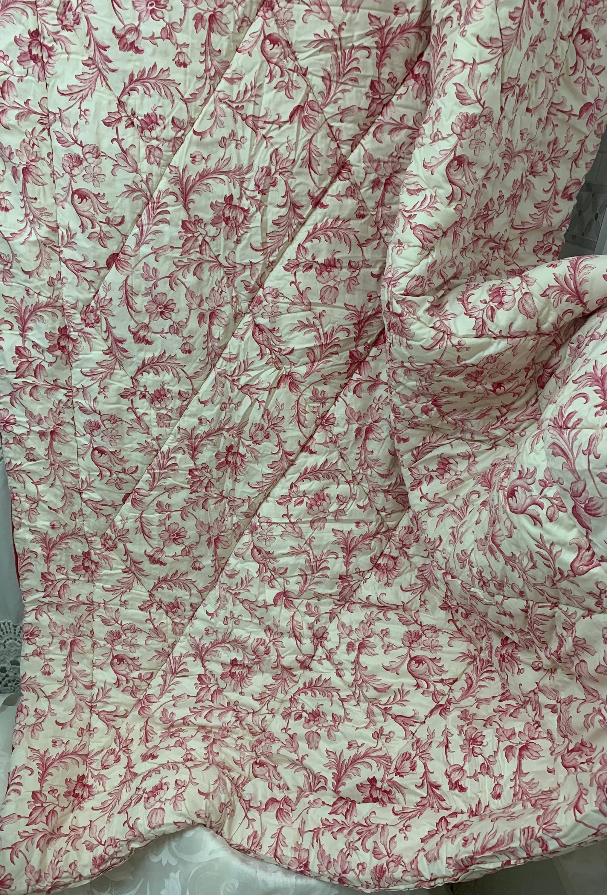 Vintage 1980s Laura Ashley Ironwork Scroll Cranberry Twin Etsy