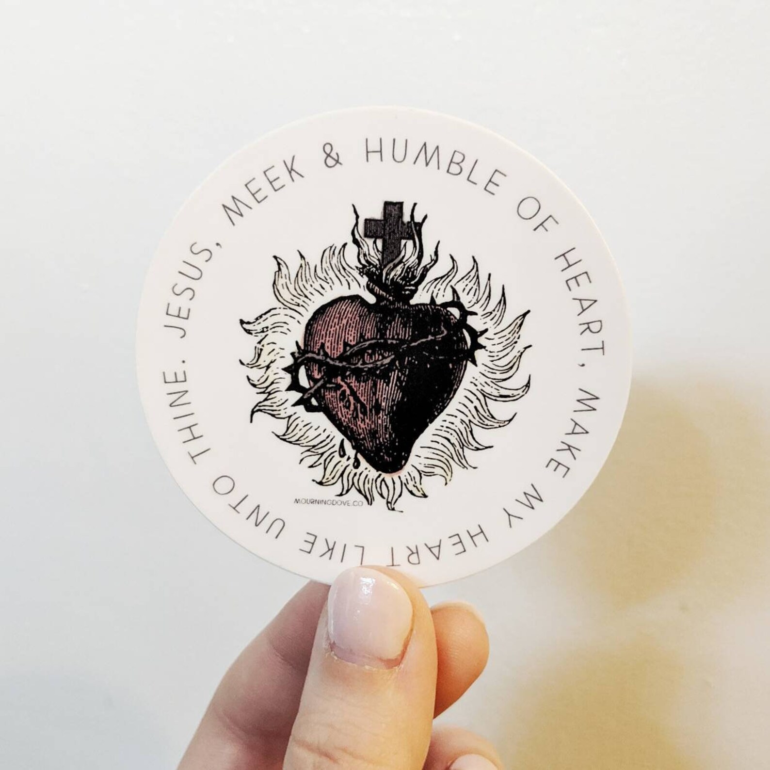 Jesus Meek And Humble Of Heart Sacred Heart Sticker Etsy