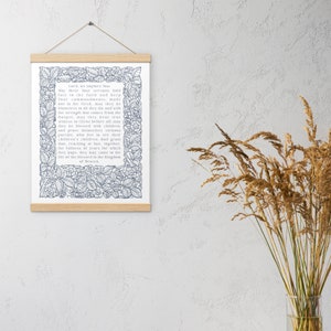 Huwelijkszegen || Print met houten hanger || Katholieke huwelijksverjaardag