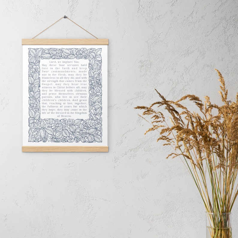 Marriage Blessing || Print with Wooden Hanger || Catholic Wedding Anniversary