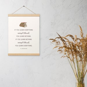 St. Bonaventure Education || Print with hangers || Catholic Classroom Quote Homeschooling