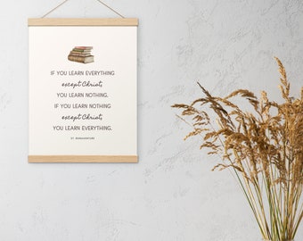 St. Bonaventure Education || Print with hangers || Catholic Classroom Quote Homeschooling