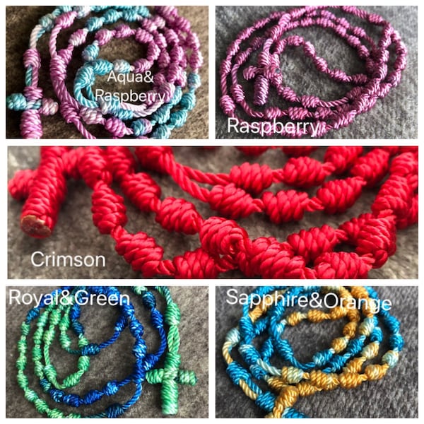 Hand dyed knot rosaries