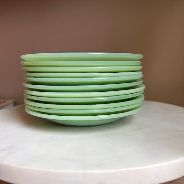 Vintage Fire King Jadeite Saucer Plate, Jane Ray Pattern - 11 available, sold separately