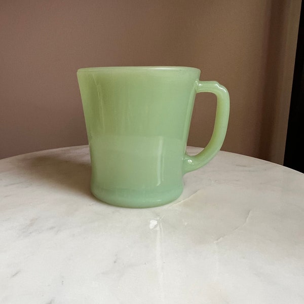 Vintage Fire King Jadeite D Handle Mug, Green Milk Glass, 6 available - sold separately