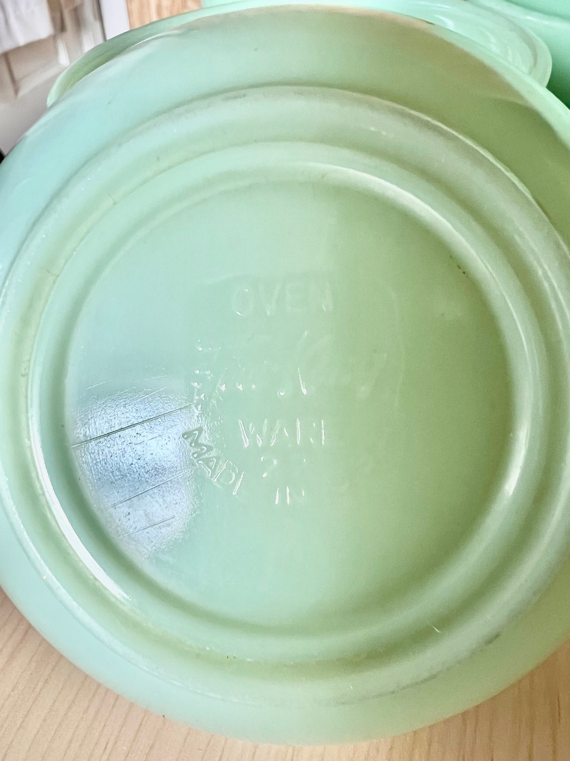 Vintage Mid Century Fire King Jadeite Chili Bowl, 5 Inch Diameter 12