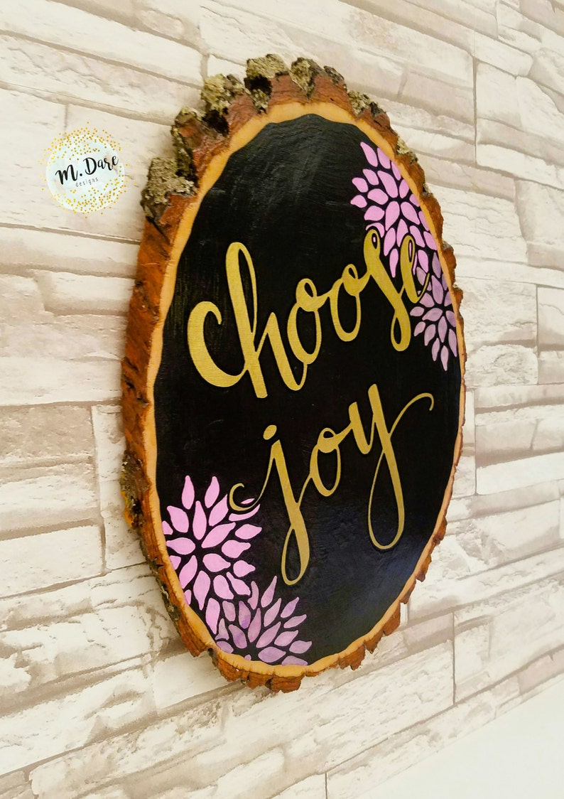 Choose Joy Sign Wall Art Home Decor Wood Slice Painting Etsy