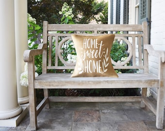 Home Sweet Home Burlap Almohada