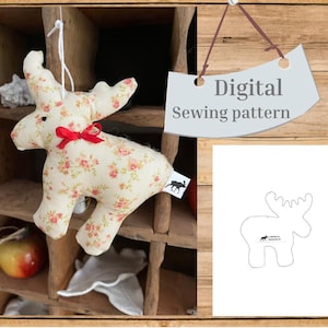 Moose Sewing Pattern: Easy DIY Ornament (PDF Download)