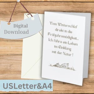 Lentekaart met een vermoeide eend/potloodhandtekening eend/wenskaart van Crafts and Art Creation/Direct downloaden