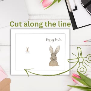 Easter Card With Hand Drawn Pencil Bunny/ Greeting Gard by Crafts and ...