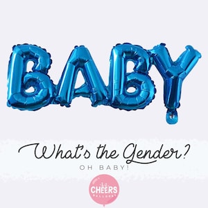 Baby Boy Letter Balloons // Gender Reveal Decor/Baby Shower/Announcement/Blue/Silver/It's a boy/Celebration/Photo Prop/S28