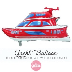 Yacht Party Balloon 37&quot; || Party Decor/Row Your Boat/Nautical/Sail Boat//Kids Birthday V13