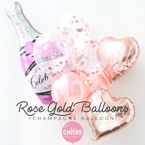 Rose Gold Balloon set - bachelorette balloon set - bridal shower balloon - birthday balloon set