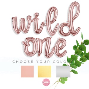 Wild One Rose Gold Buchstaben Luftballons ~ Erster Geburtstag Silber ~ Dschungel Erster Geburtstagsparty ~Where The Wild Ones Are ~Wild One Theme Banner