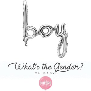 Globos de la carta del niño del niño del bebé Plata/Género Reveal Decoración/Baby Shower/Announcement/Blue/Silver/It's a boy/Celebration/Photo Prop/S25