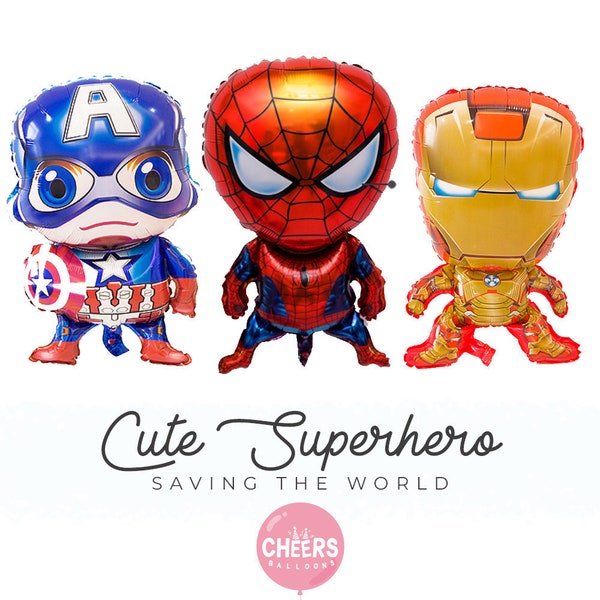 Cute Superhero foil balloon - 20", Happy Birthday, Boys Super Hero party