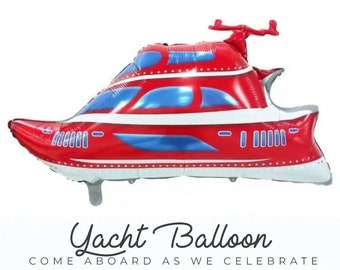 Yacht Party Balloon 37" || Party Decor/Row Your Boat/Nautical/Sail Boat//Kids Birthday V13