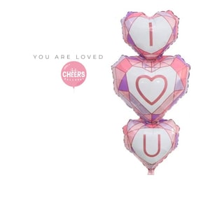 Hearts I Love You Party Balloons / Party Decor, Valentines, Engagement, Proposal, Surprise, Bride to Be, Proposal Props, Will You Marry Me