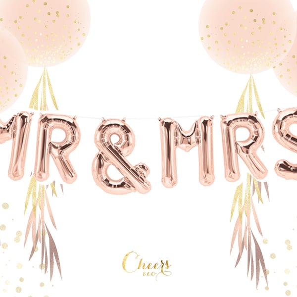 Mr & Mrs - 16" ROSE GOLD letter balloons