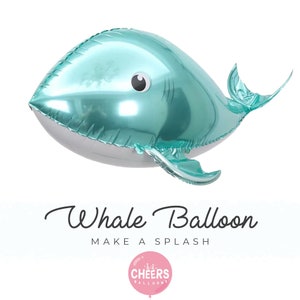 4D Whale Party Balloon 37" || Under the Sea, Birthday Party Decor, Let's be Mermaid, Ocean Themed Party, Whale, Seal, Happy Birthday, Unisex