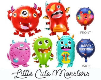 Little Cute Monster Balloon 30 | Funny, Silly Monster, Alien, Monster Bash, Monster Decor, Birthday Decor, Sons Birthday
