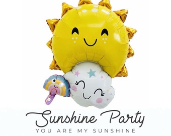 Sun Balloon Foil Balloon - Mylar balloon - Party Balloon - Party Decor - Party Props - Party Supply - Birthday Decor- Baby Shower