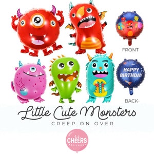 Little Cute Monster Balloon 30 | Funny, Silly Monster, Alien, Monster Bash, Monster Decor, Birthday Decor, Sons Birthday