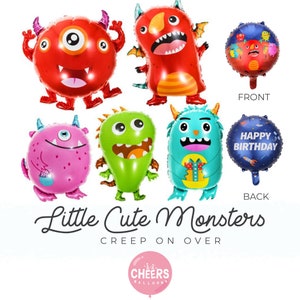 Little Cute Monster Balloon 30 Funny, Silly Monster, Alien, Monster Bash, Monster Decor, Birthday Decor, Sons Birthday All 6 Balloons