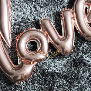 Love script foil balloon Rose Gold - birthday balloon - love balloon - valentine - party decor - bridal shower - engagement decor