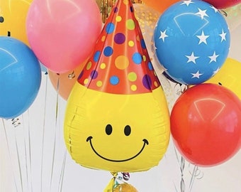 GLOBO LATEX REDONDO 2 CARAS FELIZ CUMPLEAÑOS FIESTA DESTELLOS REFLEX