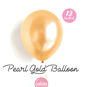 12 Pearl Gold latex balloons image 1