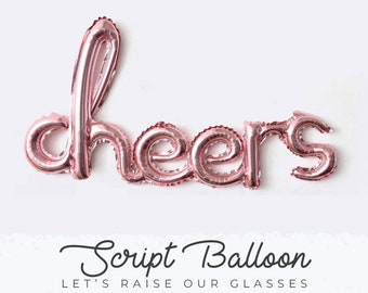 Cheers Script Foil Balloon ||  Rose Gold/Foil balloon/Party Balloon/Happy Birthday/Hurray/Whoopee/Celebration/S21