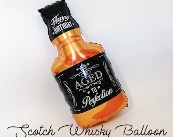 Scotch Whiskey Party Balloon 30" || Drinks/ Gentleman/Aged to Perfection/Alcoholic/Cheers/35th 45th 55th Happy Birthday/ Cigars/Toast/D01