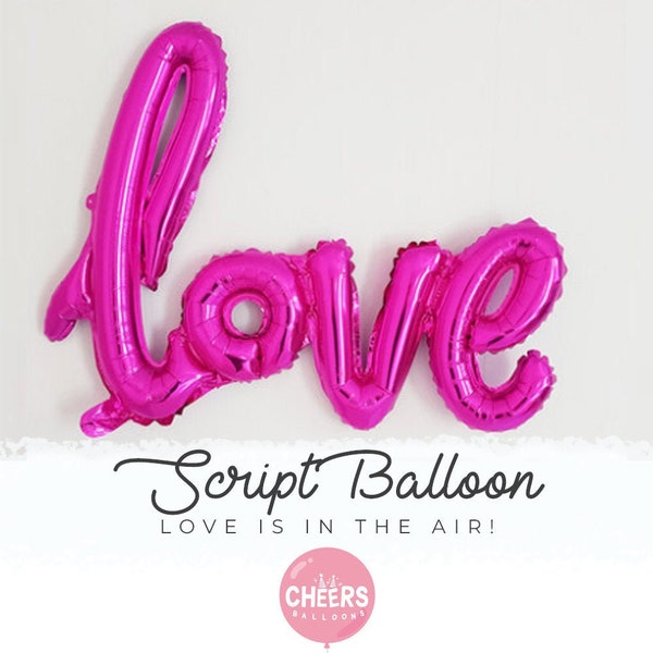 Love script balloon Balloon ||  Magenta/Hot Pink/ Birthday balloon/ Engagement Decor/Valentine/Bridal Shower/Bride to Be/S08