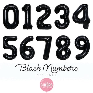 Custom Black Number  Foil 0-9 number balloons | 32&quot;, Happy Birthday, Party Decor