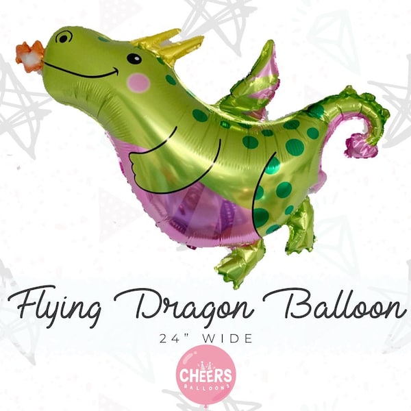 Flying Dragon Dinosaur Party Balloon 24" || Dino Party/Castle Knight/Game of Thrones/Happy Birthday/Party Decor/ Princess/Prince/Kids/F02